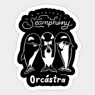 Orcastra Funny Whales Playing Music Sticker